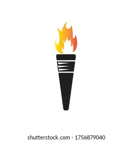 Torch vector icon illustration design template
