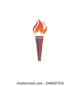 Torch vector icon illustration design template