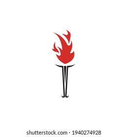 Torch vector icon illustration design template