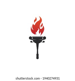 Torch vector icon illustration design template