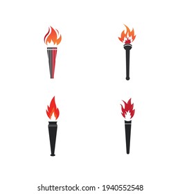 Torch vector icon illustration design template