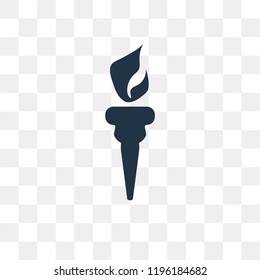 Torch vector icon isolated on transparent background, Torch transparency concept can be used web and mobile