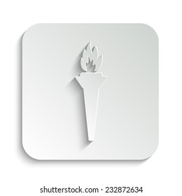 torch - vector icon with shadow on a grey button