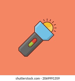 torch Vector illustration on a transparent background. Premium quality symbols. Vector Line Flat color  icon for concept and graphic design.