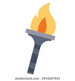 Torch vector. Isolated torch minimal style. Hand drawn vector art