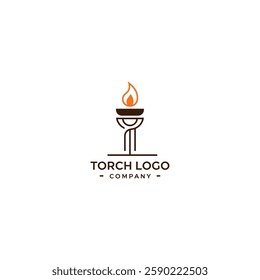 Torch vector logo design template