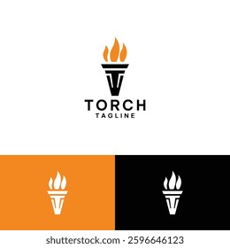 Torch vector Logo design template