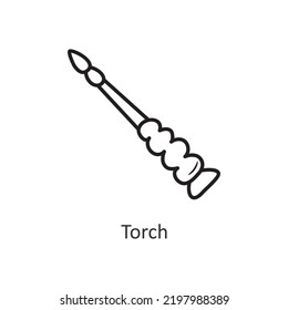 Torch Vektorgrafik Symbol Design Illustration. Halloween-Symbol auf weißem Hintergrund EPS10-Datei