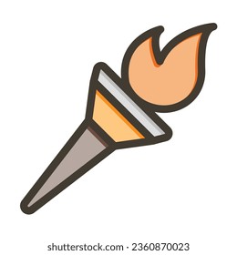 Torch Vector Thick Line Filled Colors Icon For Personal And Commercial Use.
