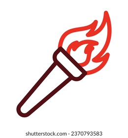 Torch Vector Thick Line Two Color Icons For Personal And Commercial Use.
