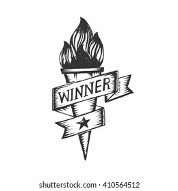 Torch Winners Prize. Hand Drawn in Design.