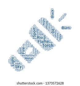 torch word cloud. tag cloud about torch