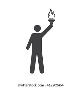 Torchbearer icon Vector Illustration on the white background.