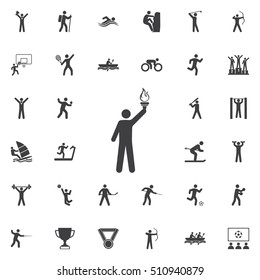Torchbearer icon Vector Illustration on the white background. Sport icons universal set for web and mobile