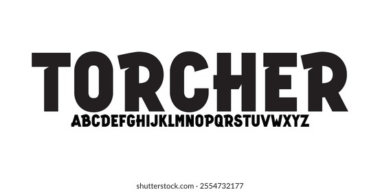 Torcher, Creative simple modern urban alphabet font. Digital abstract futuristic, logo, music, sport, minimal technology typography. Simple numeric vector illustration
