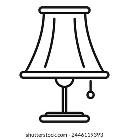 Vector de contorno de icono de torcher. Apartamento con lámpara de luz. Muebles de hogar energía