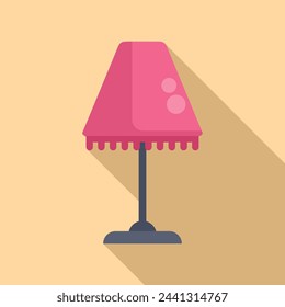 Torcher lamp icon flat vector. Room table design. Wall ceiling fixture