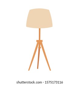 Torchere. Floor lamp. Home interior and creativity. Vector illustration.