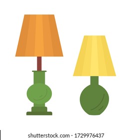 Torchiere lamp designed to stand on floor isolated on white. Vector retro standard lamp, piece of furniture or interior design element in flat cartoon style