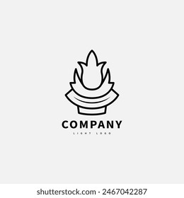 torchlight fire flame logo design illustration 