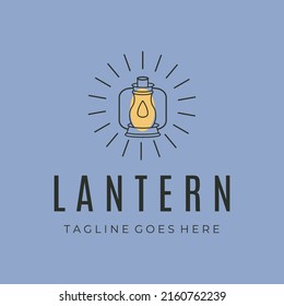 torchlight lantern line art logo vector symbol illustration design
