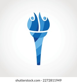 Torchlight Logo vector of Torch People flame symbol cup fire icon sport sign flaming clipart