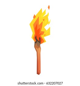 Torch,stone age symbol, colorful vector illustration