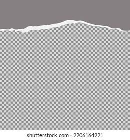 Tore off half a sheet of gray paper from the top. Vector paper design template.