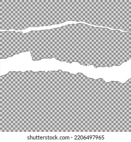 Tore off half a sheet of gray paper from the top. Vector paper design template.