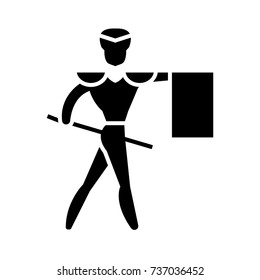 toreador - matador icon, vector illustration, black sign on isolated background