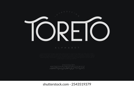 Toreto typography beauty fashion elegant minimalist serif italic fonts decorative wedding vintage retro logos. Minimal luxury font alphabet logo. Vector illustration