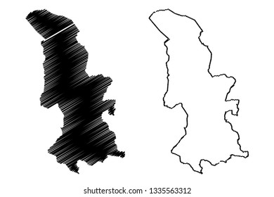 Torfaen (United Kingdom, Wales, Cymru, Principal areas of Wales) map vector illustration, scribble sketch Torfaen County Borough  map