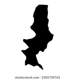 Mapa del distrito de Torghar, división administrativa de Pakistán. Ilustración vectorial.