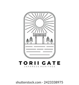 tori gate line art logo vector illustrator design