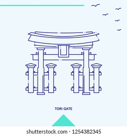 TORI GATE skyline vector illustration