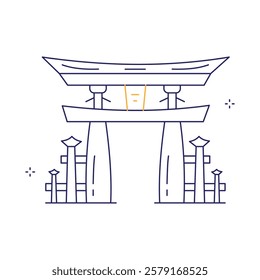 Tori Gate Spiritual Vector Symbol Icon Design