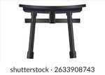  Torii black color perspective and isometric view illustration isolated on white background, vector eps