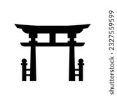 Torii gate Icon design. isolated on white background. vector illustration
