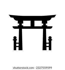 Torii gate Icon design. isolated on white background. vector illustration
