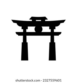 Diseño del icono de la puerta Torii. aislado de fondo blanco. ilustración vectorial

