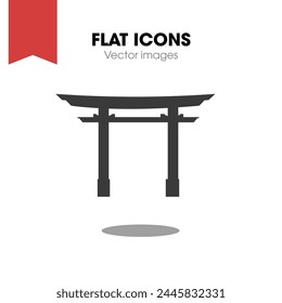 Torii gate Icon design. isolated on white background. vector illustration
