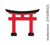 Torii gate icon design template with modern style concept vector illustration