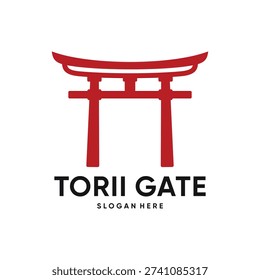 Torii gate icon design template with modern style concept vector illustration