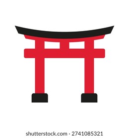 Torii gate icon design template with modern style concept vector illustration