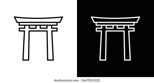 Icono de la puerta de Torii. Icono de Vector Diseño gráfico. Iconos de Ui Ux