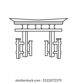 Torii Gate icon Illustration Element Design