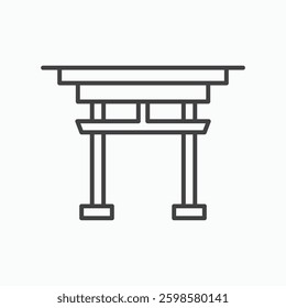 Torii gate icon isolated on white background