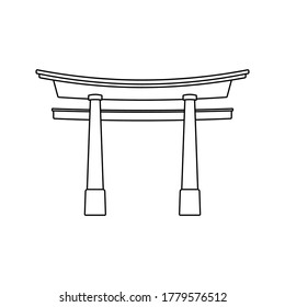 Torii Gate Icon. Japan Gate Vector sign ,Torii Gate Vector. editable. vector illustration
