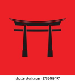 Icono de la puerta de Torii. Señal del vector de la puerta de Japón, Vector de la puerta de Torii. modificable. ilustración vectorial