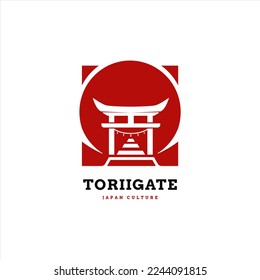 Torii gate icon for japanese culture logo design